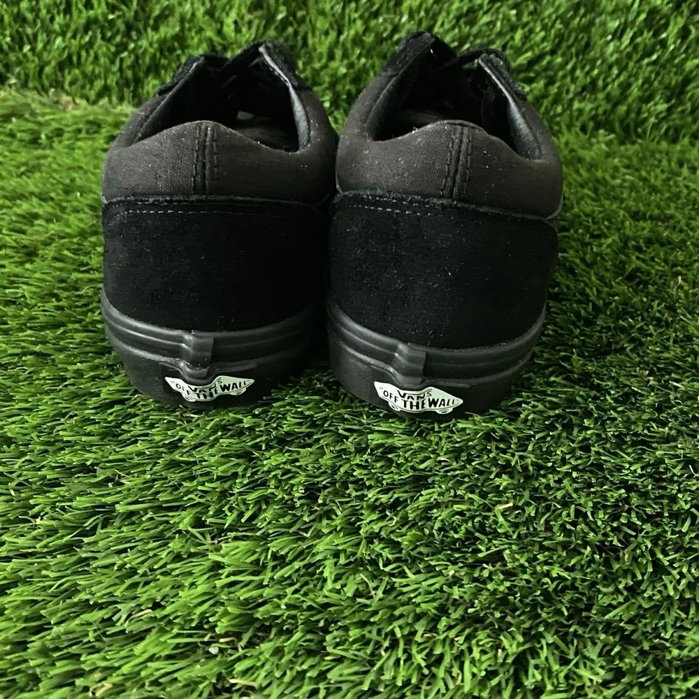 Vans Old Skool Sneaker‎ Shoe Triple Black Suede Canvas Youth Size 3 Sk8